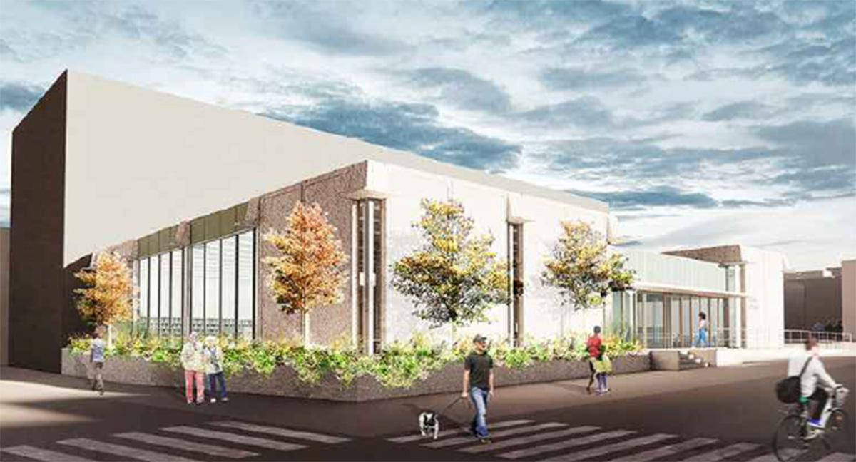 Renovated exterior Astoria Public Library, Architect Rendering